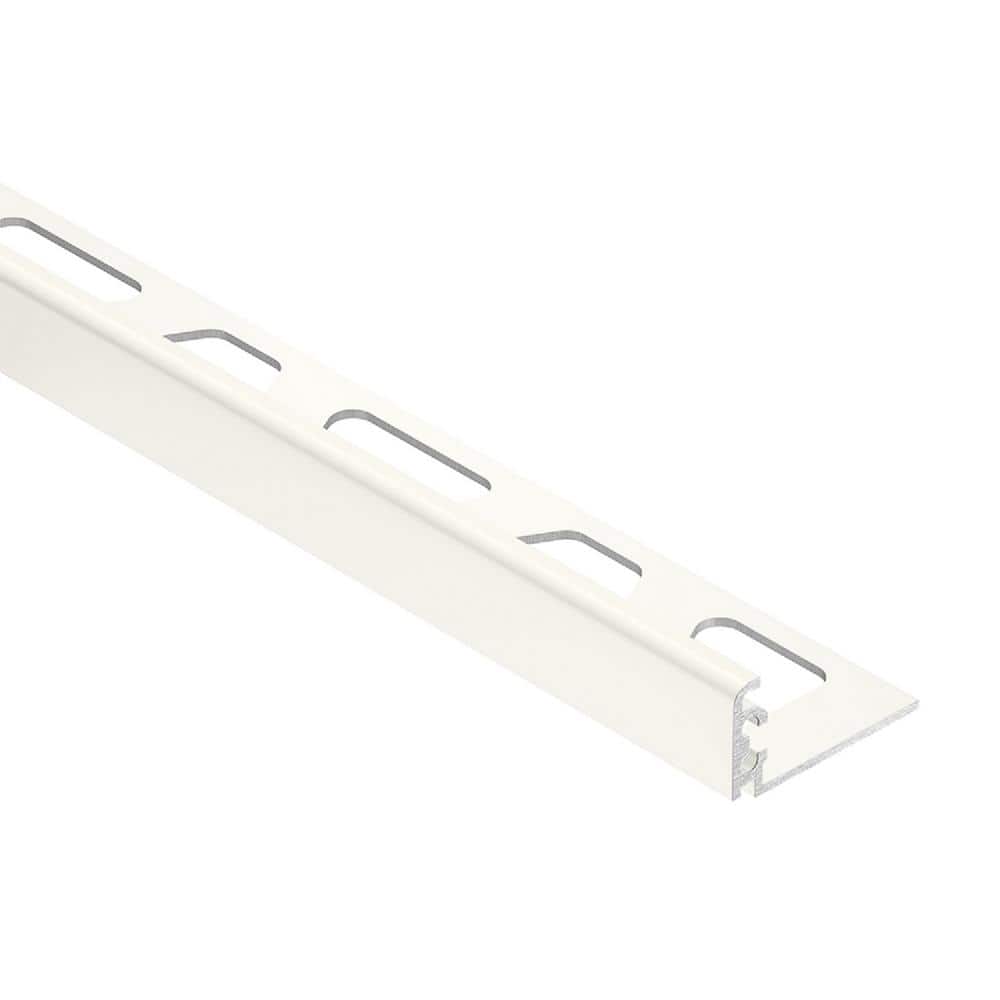 Schluter Jolly Bright White Color-Coated Aluminum 0.5 in. x 98.5 in. Metal L-Angle Tile Edge Trim (2)