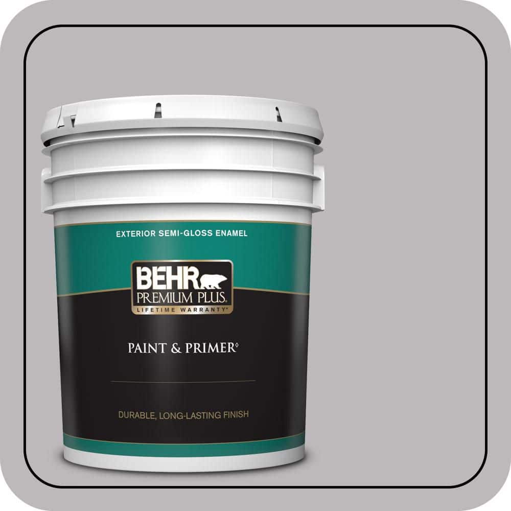 BEHR PREMIUM PLUS 5 gal. #PPU16-10 French Lilac Semi-Gloss Enamel Exterior Paint & Primer