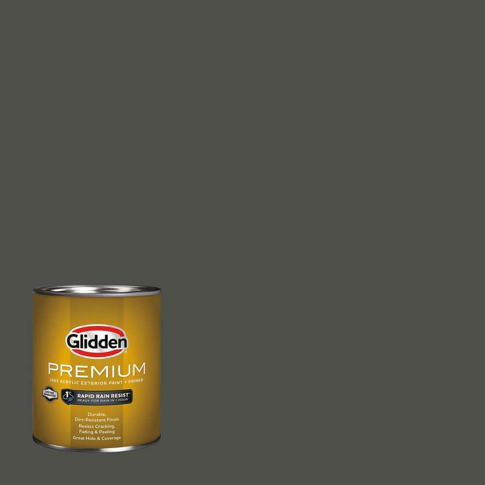 Glidden Premium 1 qt. Licorice PPG1009-7 Semi-Gloss Exterior Latex Paint