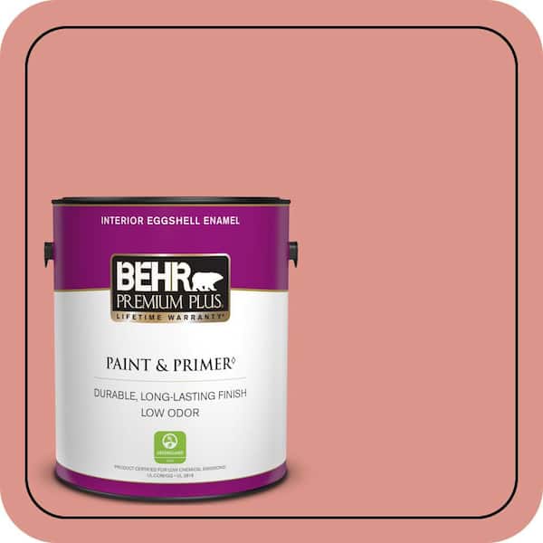 BEHR PREMIUM PLUS #180D-4 Coral Serenade Enamel Low Odor & Primer (4)