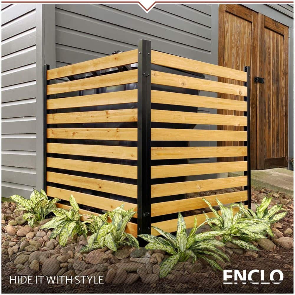 Enclo Privacy Screens Charleston 3.5 ft. x 3.2 ft. Cedar Decorative Wood Slat Screen Panel (2)