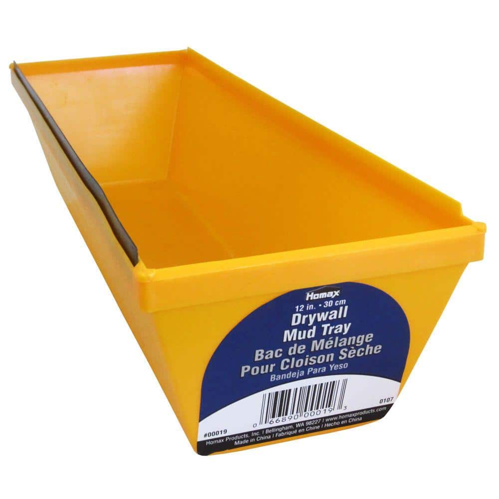 Homax 12 in. Polystyrene Drywall Mud Tray with Metal Edge