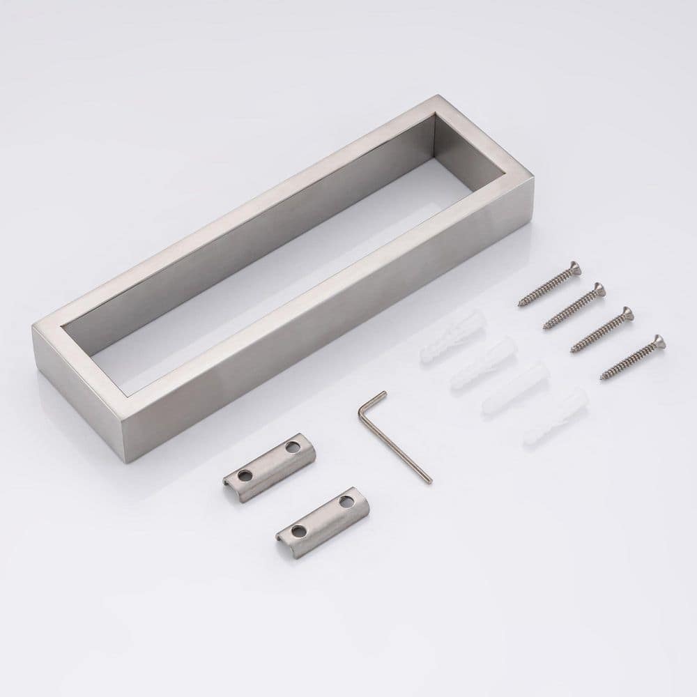 Unbranded 1-Pack Brushed Nickel Stainless Steel 9 in. Hand Towel Bar Ring Wall Mounted Concealed Screw Bar Holder (3)