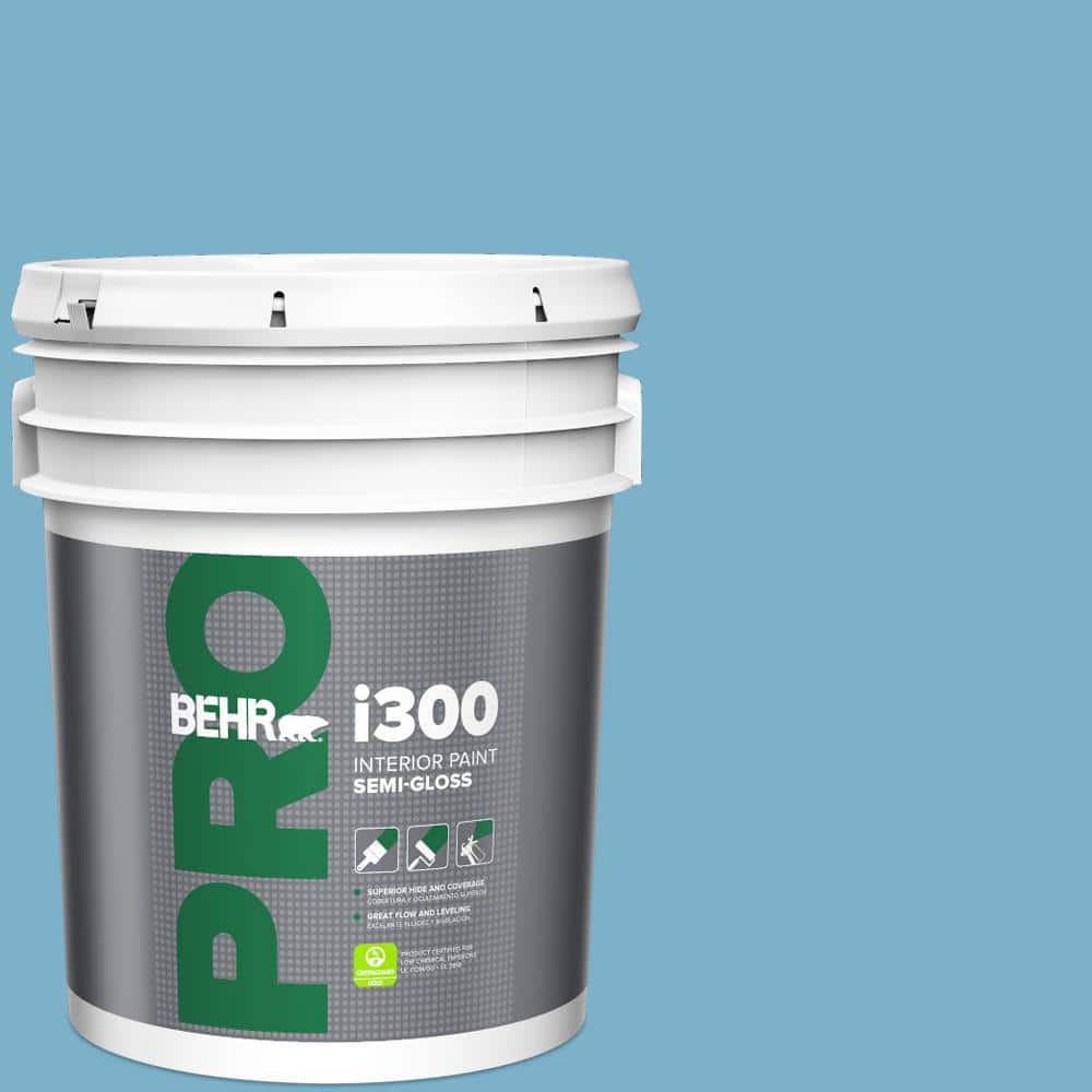 BEHR PRO 5 gal. #M490-4 Frisky Blue Semi-Gloss Interior Paint