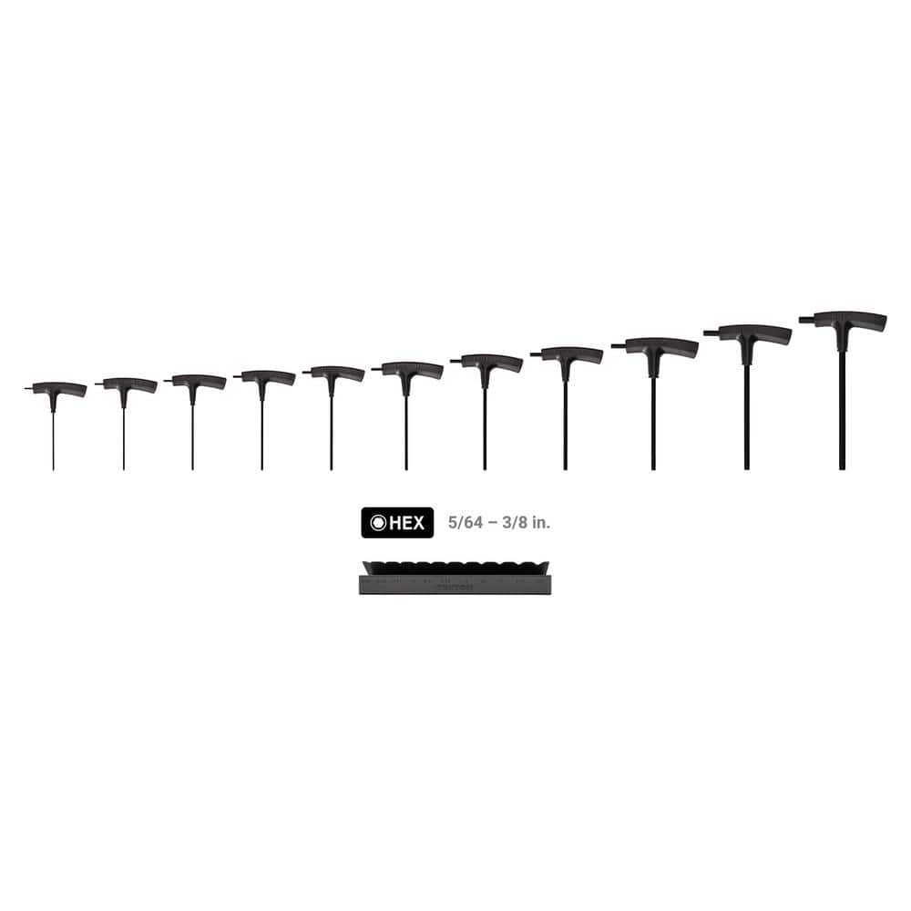 TEKTON Flat End Hex T-Handle Key Set with Stand, 10-Piece (2-10 mm) (2)