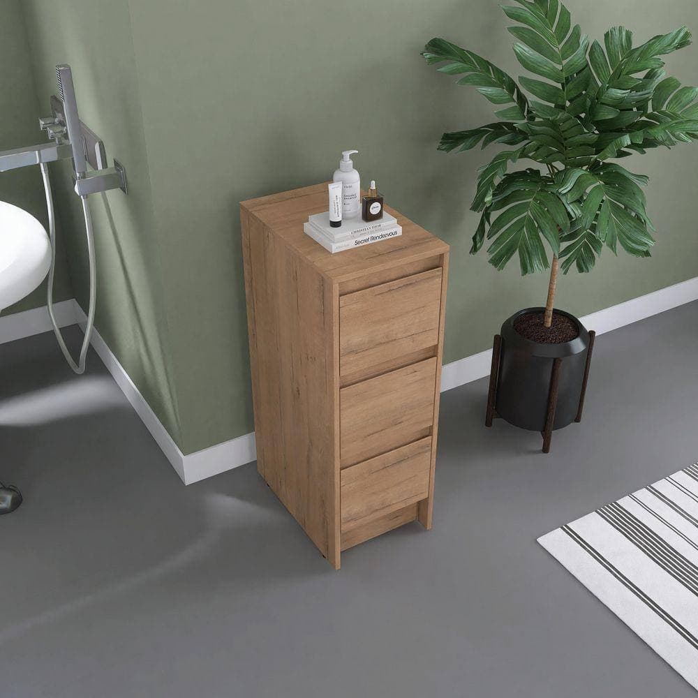 UPIKER 11.8 in. W Freestanding Storage Cabinet in Brown 1-Pieces Unassembled (3)