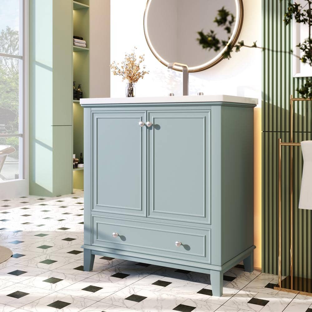 Cesicia 29.5 in. W 17.8 in. D 33.8 in. H Bath Vanity Cabinet without Top with Doors and Drawer (2)