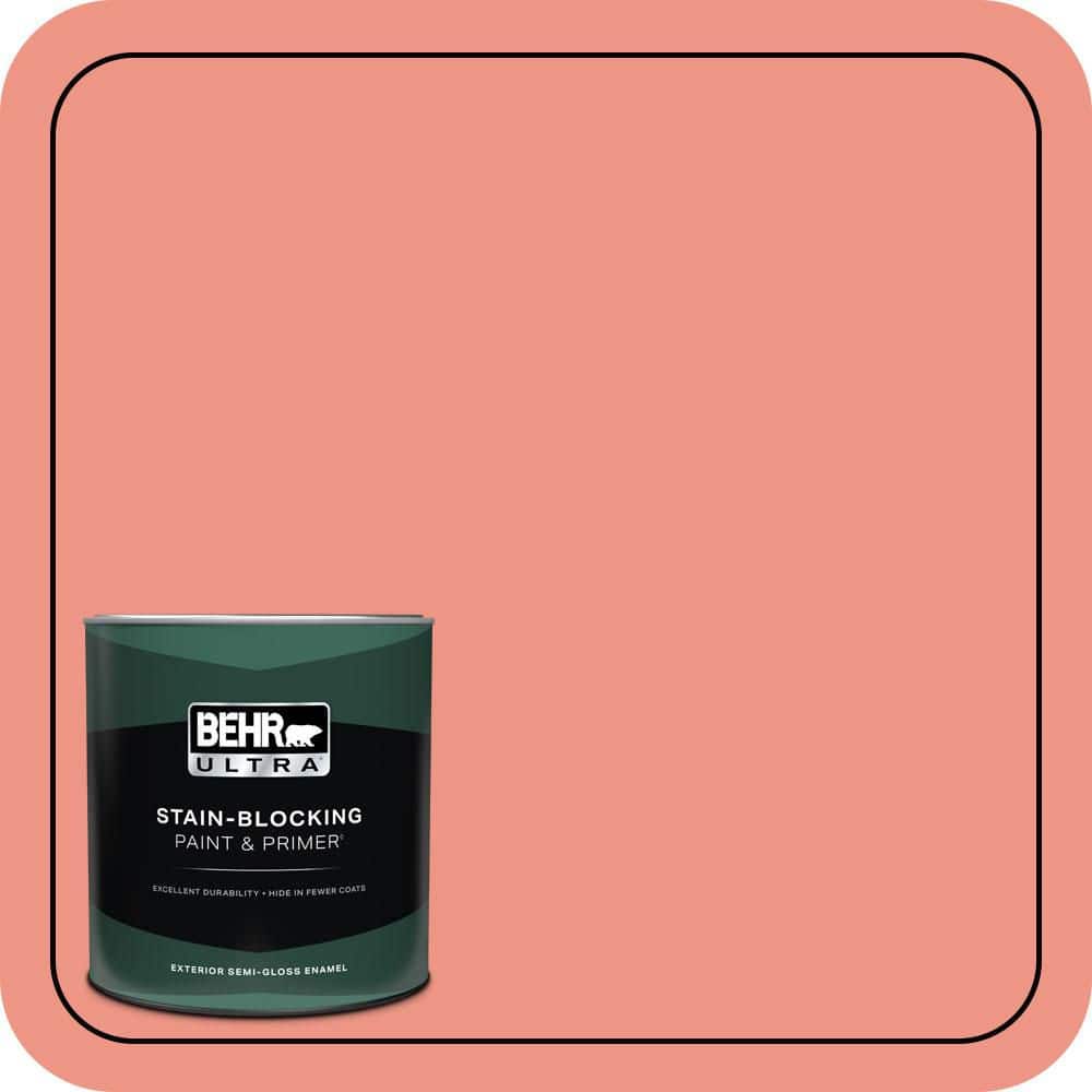 BEHR ULTRA 1 qt. #P180-4 Guava Jelly Semi-Gloss Enamel Exterior Paint & Primer