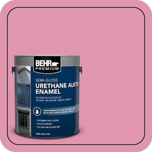 BEHR PREMIUM 1 gal. #P130-4 It's a Girl Urethane Alkyd Semi-Gloss Enamel Interior/Exterior Paint (2)