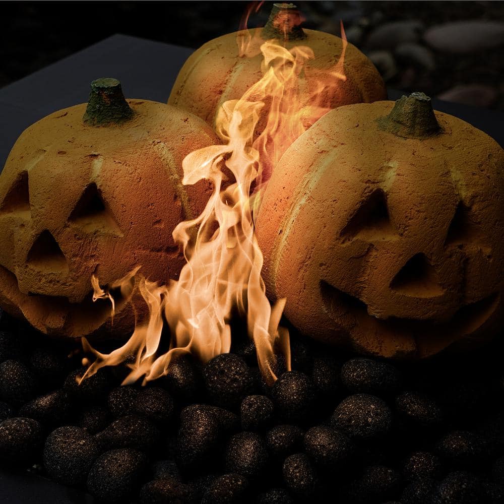 Unbranded Halloween Carved Pumpkin Ceramic Fire Pit Decoration Fireproof Novelty Decor (2)