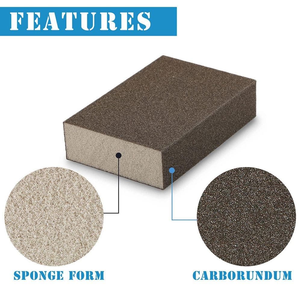 Unbranded 16Pck 120Grit Sanding Blocks, Washable Reusable Sanding Sponge, Wet Dry Sandpaper for Wood Metal Furniture Paint Drywall (3)