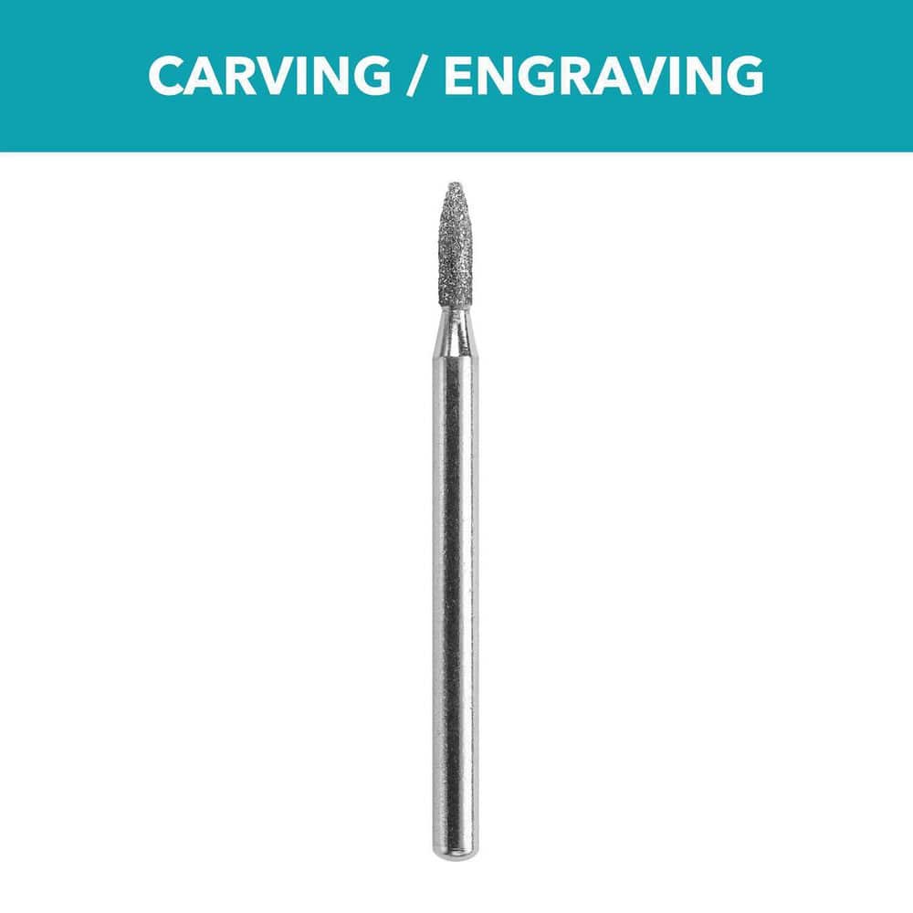 Dremel 3/32 in. Rotary Accessory Diamond Wheel Taper Point for Wood, Ceramic, Glass, Hardened Steel + Semi-Precious Stones