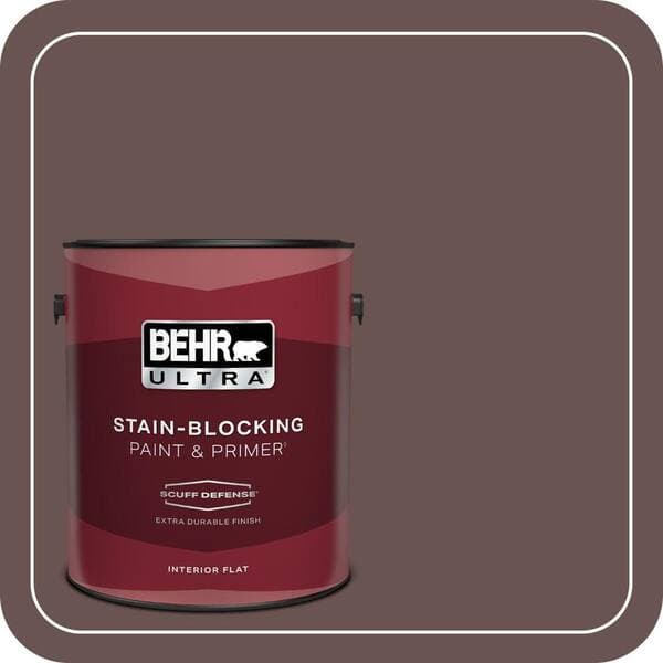 BEHR ULTRA 1 gal. #MQ1-42 Briar Wood Extra Durable Flat Interior Paint & Primer (2)