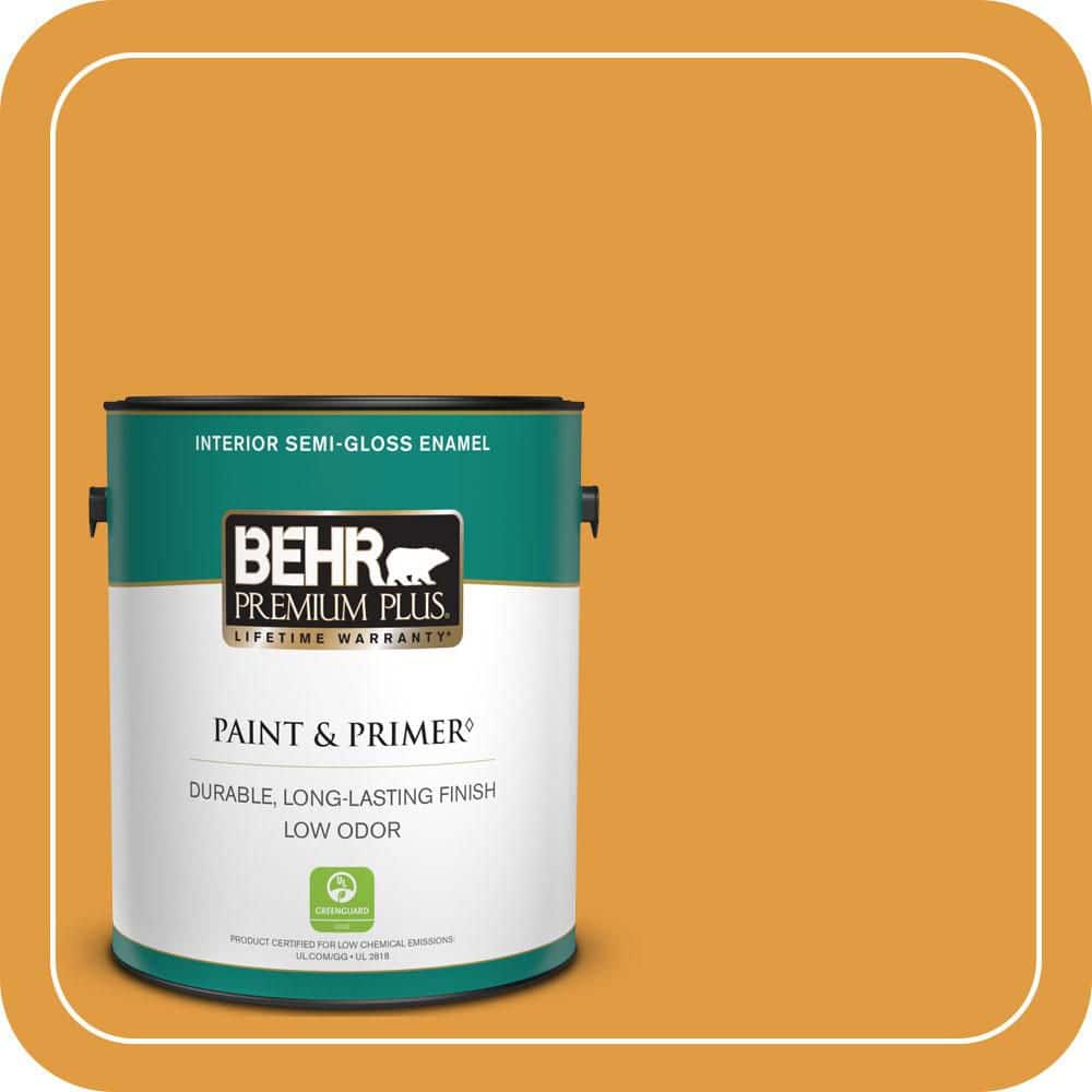 BEHR PREMIUM PLUS 1 gal. #T18-05 Life Is Good Semi-Gloss Enamel Low Odor Interior Paint & Primer