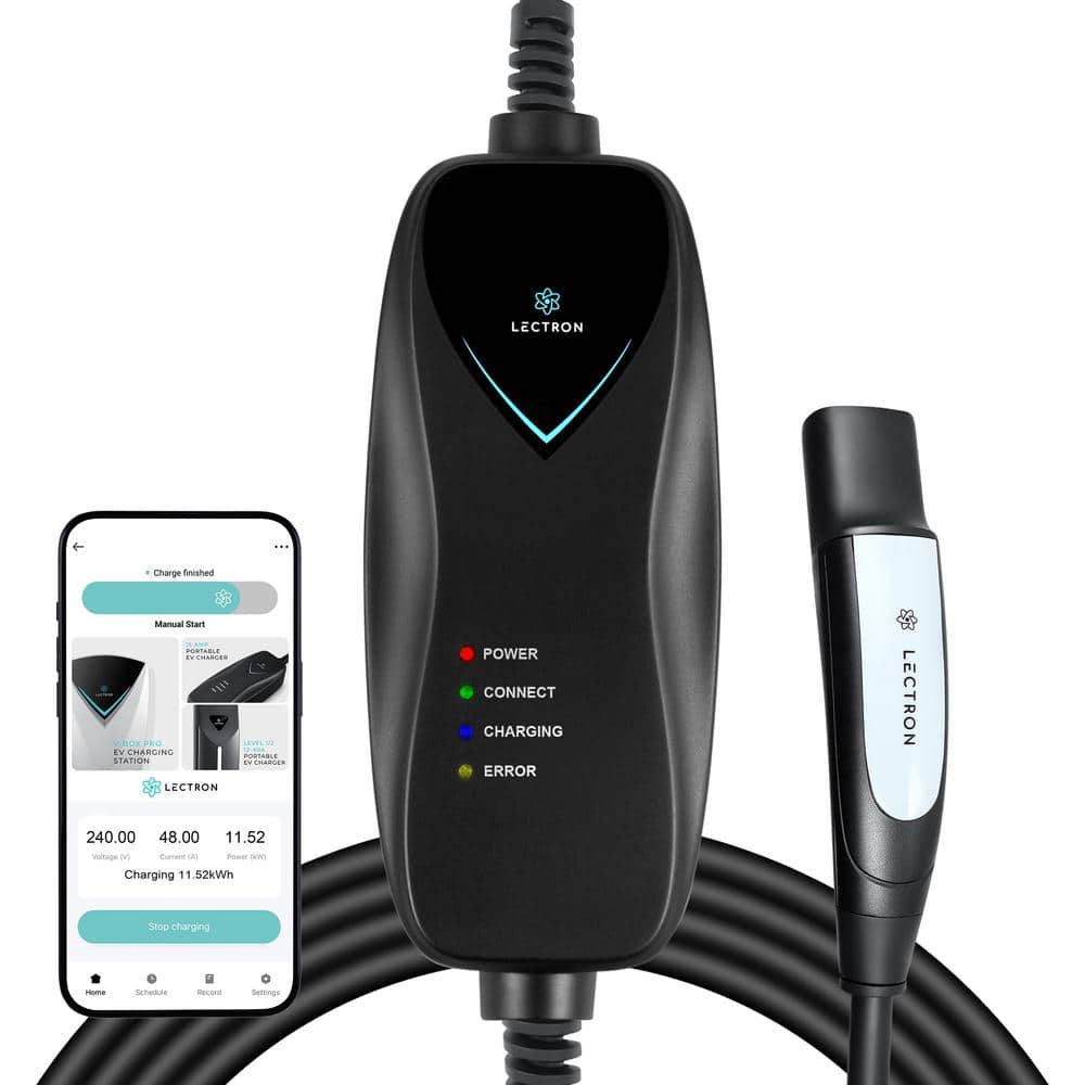LECTRON Level 1 NACS EV Charger with WiFi, 15A, NEMA 5-15 Plug, 16 ft. Cord
