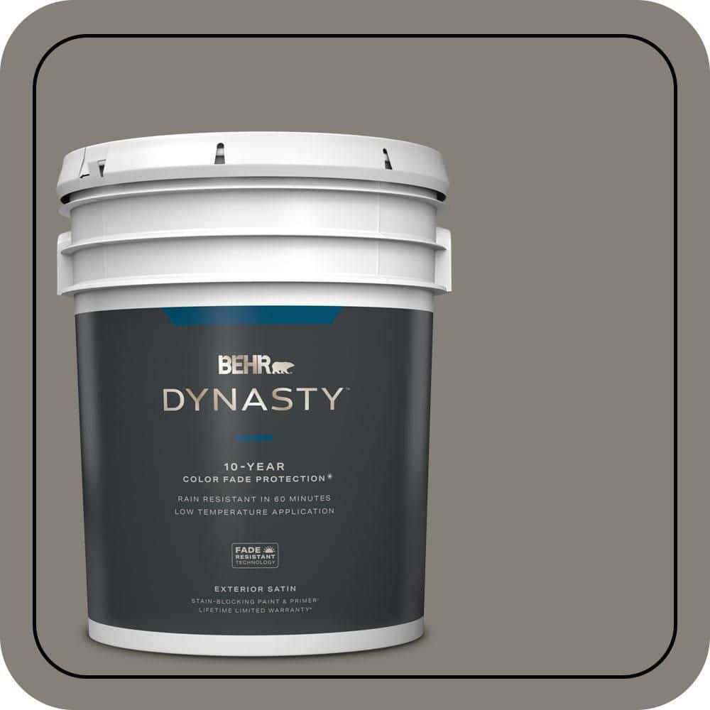 BEHR DYNASTY 5 gal. #N360-5A Wood Ash Satin Enamel Exterior Stain-Blocking Paint & Primer
