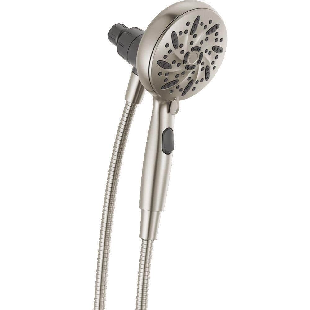 Delta SureDock Magnetic 6-Spray Patterns 1.75 GPM 4.94 in. Wall Mount Handheld Shower Head in Spotshield Brushed Nickel