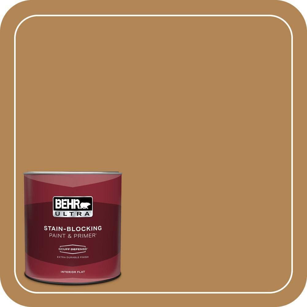 BEHR ULTRA 1 qt. #S290-6 Golden Rice Extra Durable Flat Interior Paint & Primer (1)