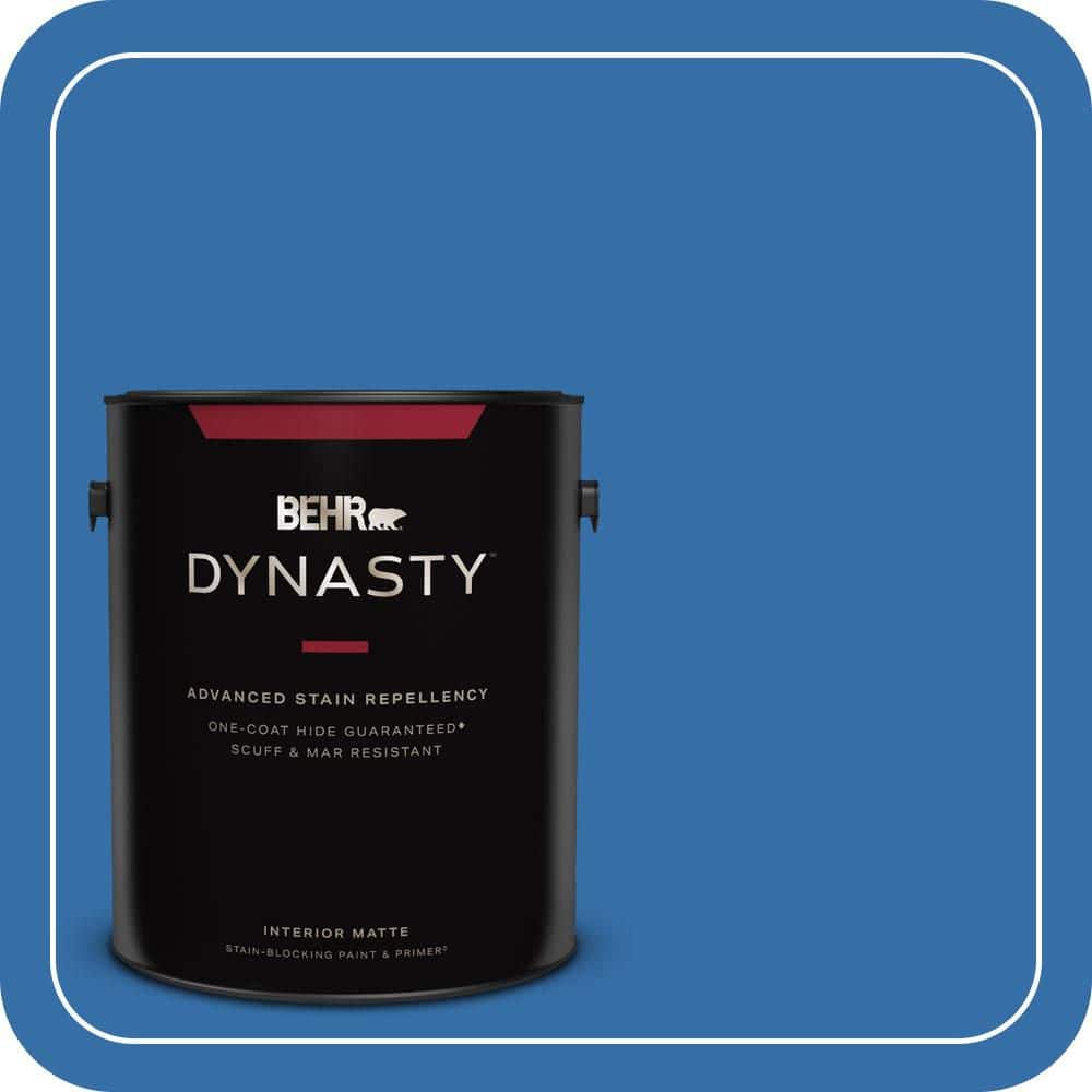 BEHR DYNASTY 1 gal. #P520-6 Mega Blue One-Coat Hide Matte Interior Stain-Blocking Paint & Primer