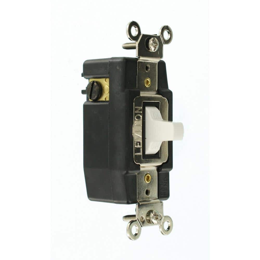 Leviton 3 Amp Industrial Grade Heavy Duty Single-Pole Double-Throw Center-Off Momentary Contact Toggle Switch, White 1081-W (2)