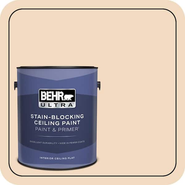 BEHR ULTRA 1 gal. #S270-1 Frosted Toffee Ceiling Flat Interior Paint and Primer (2)