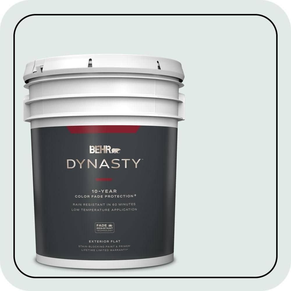 BEHR DYNASTY 5 gal. #W-D-520 Clear View Flat Exterior Stain-Blocking Paint & Primer