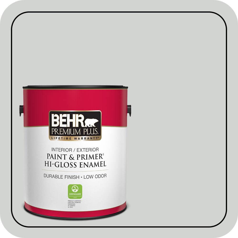 BEHR PREMIUM PLUS 1 gal. #PPU26-11 Platinum Hi-Gloss Enamel Interior/Exterior Paint & Primer (1)