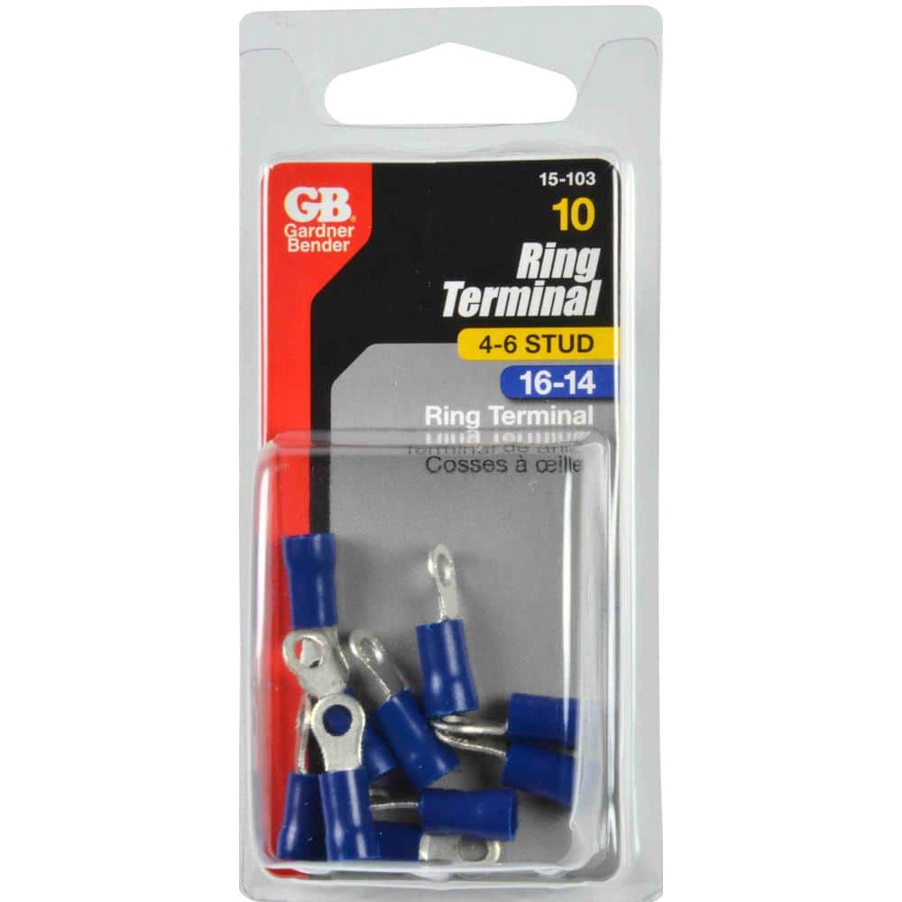 Gardner Bender 16-14 AWG 4-6 Stud Ring, Vinyl Blue (10-Pack) (2)