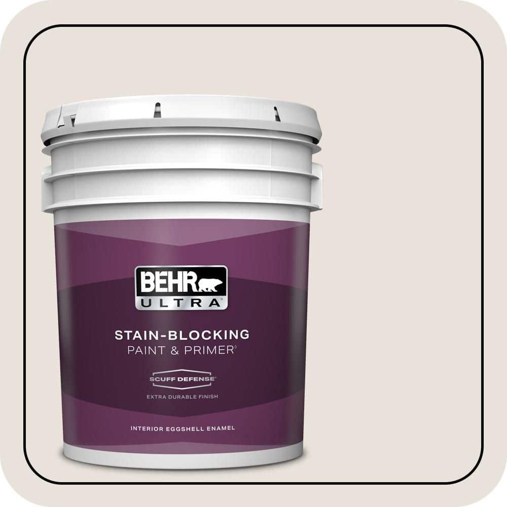 BEHR ULTRA 5 gal. #N180-1 Barely Brown Extra Durable Eggshell Enamel Interior Paint & Primer