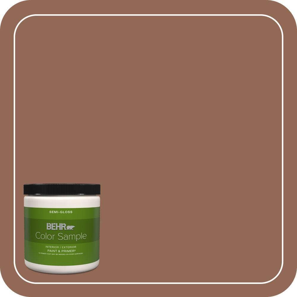 BEHR PREMIUM PLUS 8 oz. #S190-6 Rio Rust Semi-Gloss Interior/Exterior Paint & Primer Color Sample