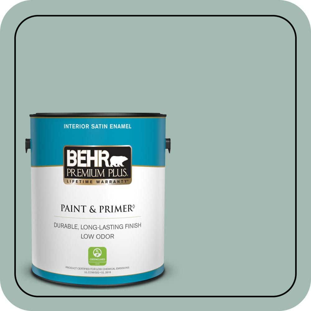BEHR PREMIUM PLUS 1 gal. #S430-3 Garden Twilight Satin Enamel Low Odor Interior Paint & Primer