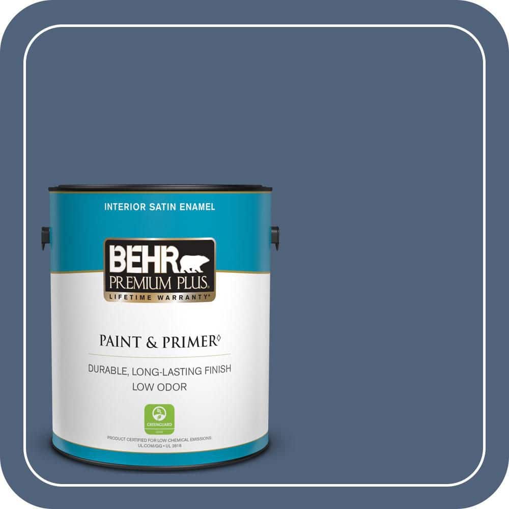 BEHR PREMIUM PLUS 1 gal. #PMD-64 Evening Symphony Satin Enamel Low Odor Interior Paint & Primer