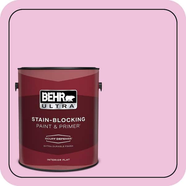 BEHR ULTRA 1 gal. #P120-1 Starlet Pink Extra Durable Flat Interior Paint & Primer (2)