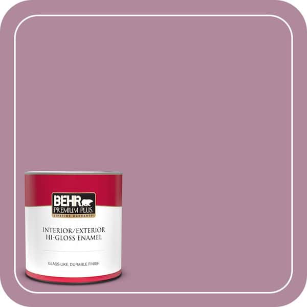 BEHR PREMIUM PLUS 1 qt. #690D-5 Winsome Rose Hi-Gloss Enamel Interior/Exterior Paint & Primer (2)