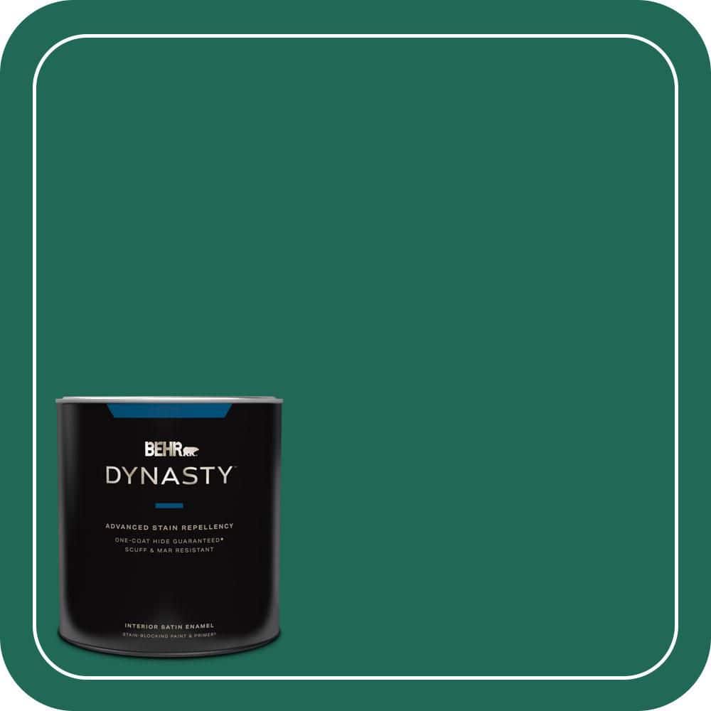 BEHR DYNASTY 1 qt. #S-H-480 Forest Rain Satin Enamel Interior Stain-Blocking Paint and Primer