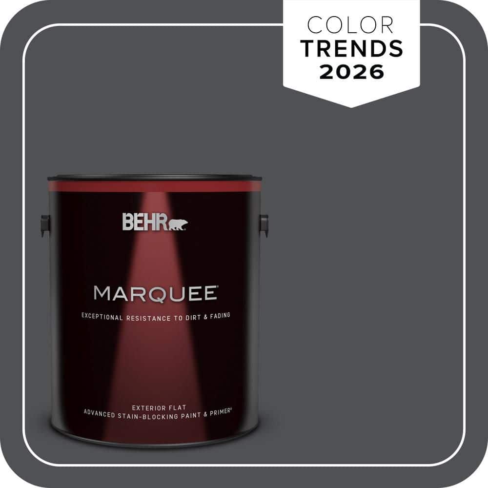 BEHR MARQUEE 1 gal. #PPU18-01 Cracked Pepper Flat Exterior Paint & Primer