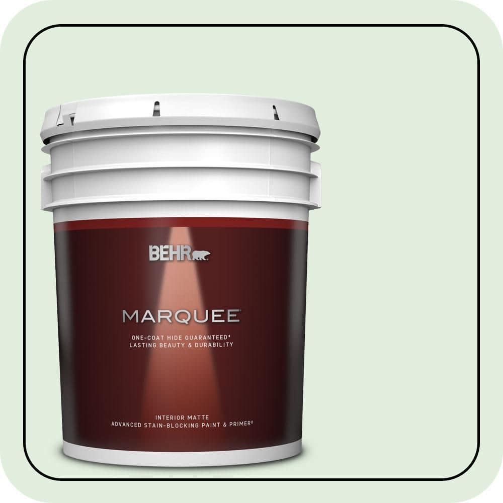BEHR MARQUEE 5 gal. #460C-2 Spearmint Stick Matte Interior Paint & Primer