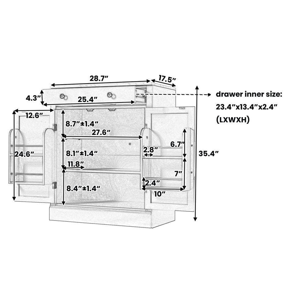 COWLOWN 28.7 in. W x 17.5 in. D x 35.4 in. H Bathroom Gray Linen Cabinet (2)