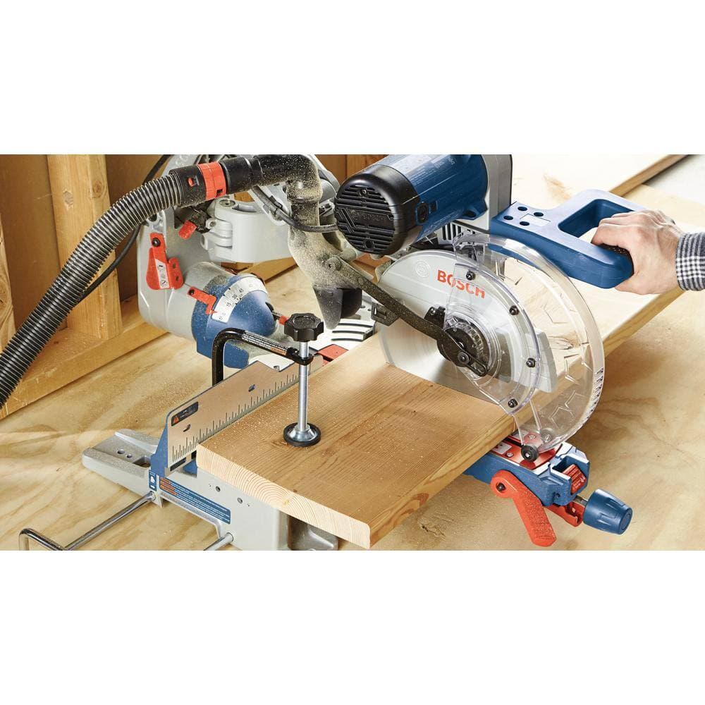 Bosch 15 Amp Corded 10 in Dual-Bevel Sliding Glide Miter Saw with 60-Tooth Carbide Saw Blade and Bonus Folding-Leg Stand (3)