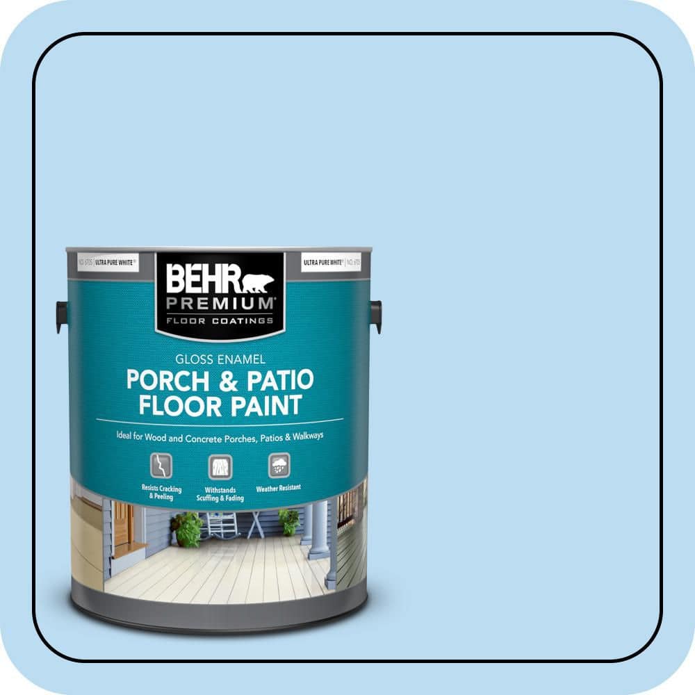 BEHR PREMIUM 1 gal. #P510-1 Greek Isles Gloss Enamel Interior/Exterior Porch and Patio Floor Paint