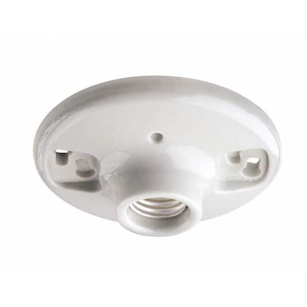 Leviton 600-Watt 250-Volt White Outlet Box Lampholder 49875