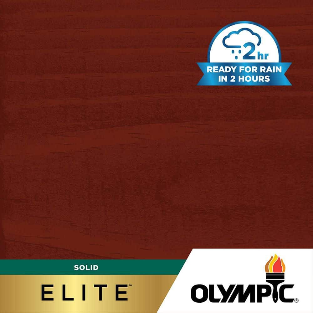 Olympic Elite 8 oz. SC-1022 Spiced Red Solid Advanced Exterior Stain and Sealer in One