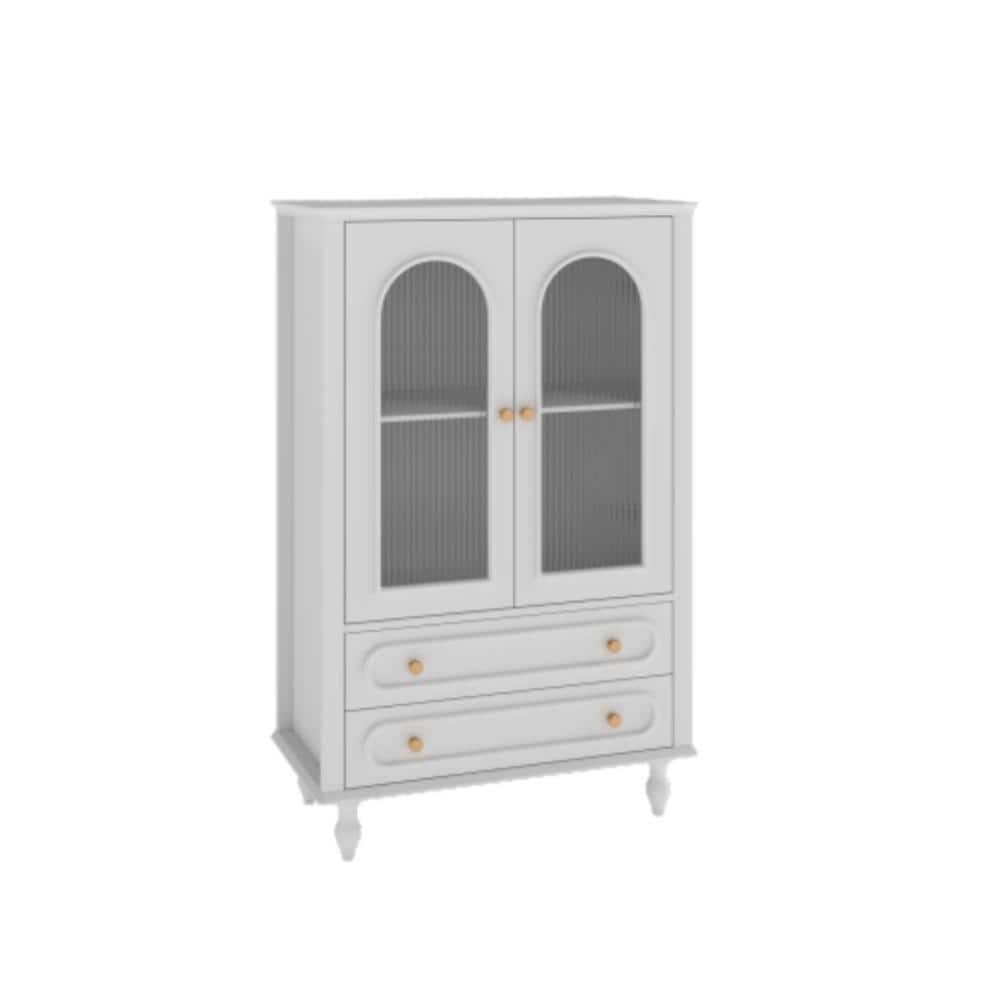 Unbranded 29.5 in. W x 15 in. D x 46.5 in. H Bathroom White Linen Cabinet (1)