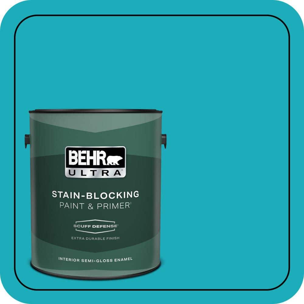 BEHR ULTRA 1 gal. #P470-5 Placid Sea Extra Durable Semi-Gloss Enamel Interior Paint & Primer