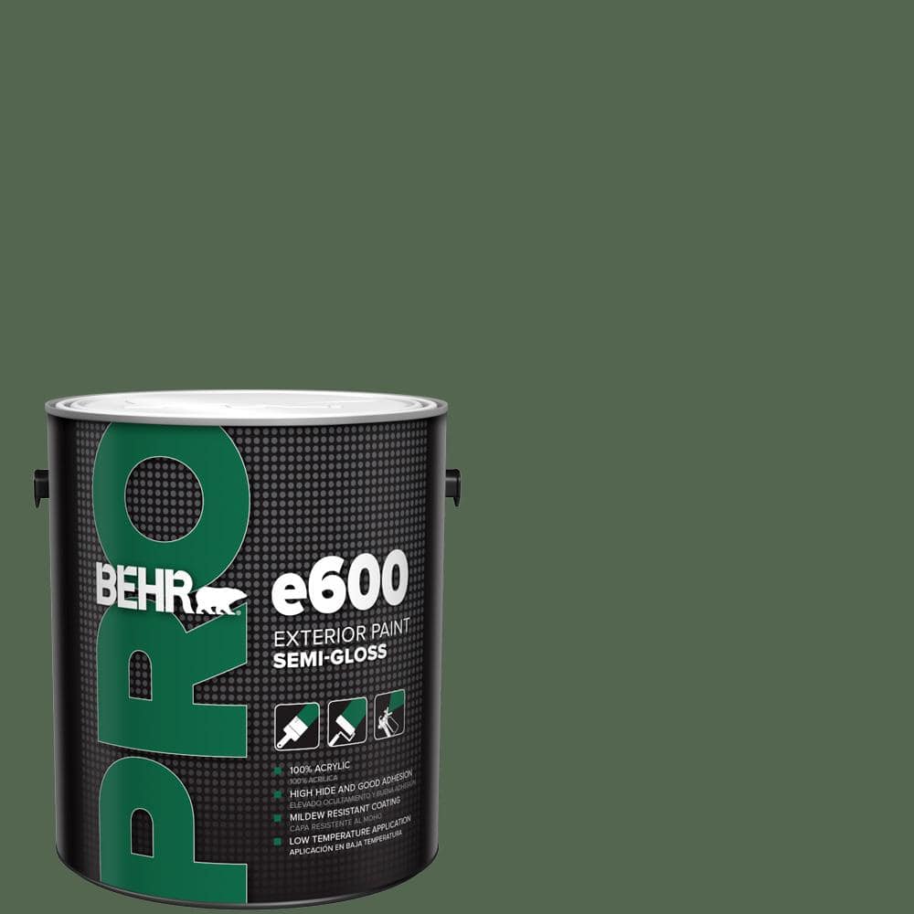 BEHR PRO 1 gal. #S410-7 Equestrian Green Semi-Gloss Exterior Paint
