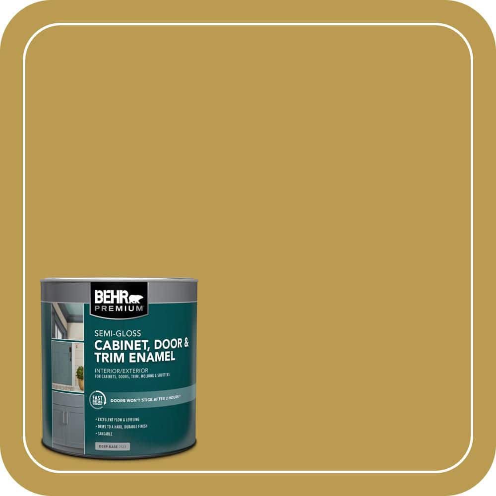 BEHR PREMIUM 1 qt. #M320-6 Tangy Green Semi-Gloss Enamel Interior/Exterior Cabinet, Door & Trim Paint