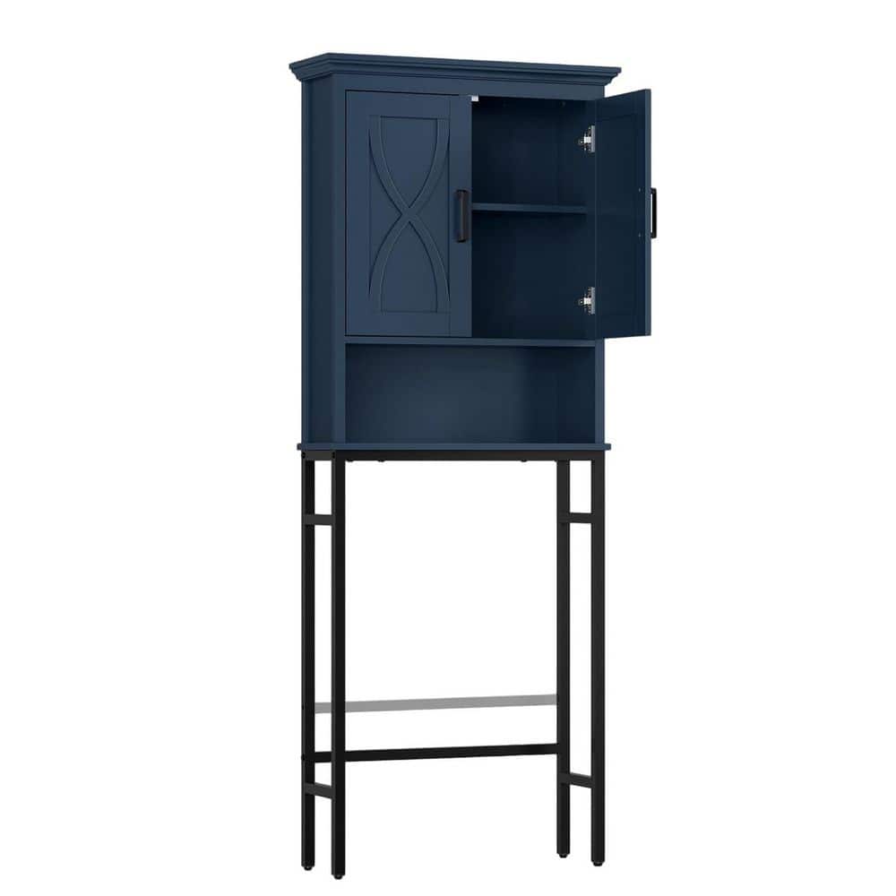 Wudkey 26.8 in. W x 68.9 in. H x 8.86 in. D Metal Rectangular Bathroom Organizer Above Toilet Storage Shelf in Ultramarine (1)