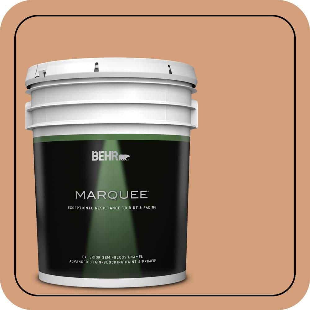 BEHR MARQUEE 5 gal. #T12-4 Darlin Clementine Semi-Gloss Enamel Exterior Paint & Primer