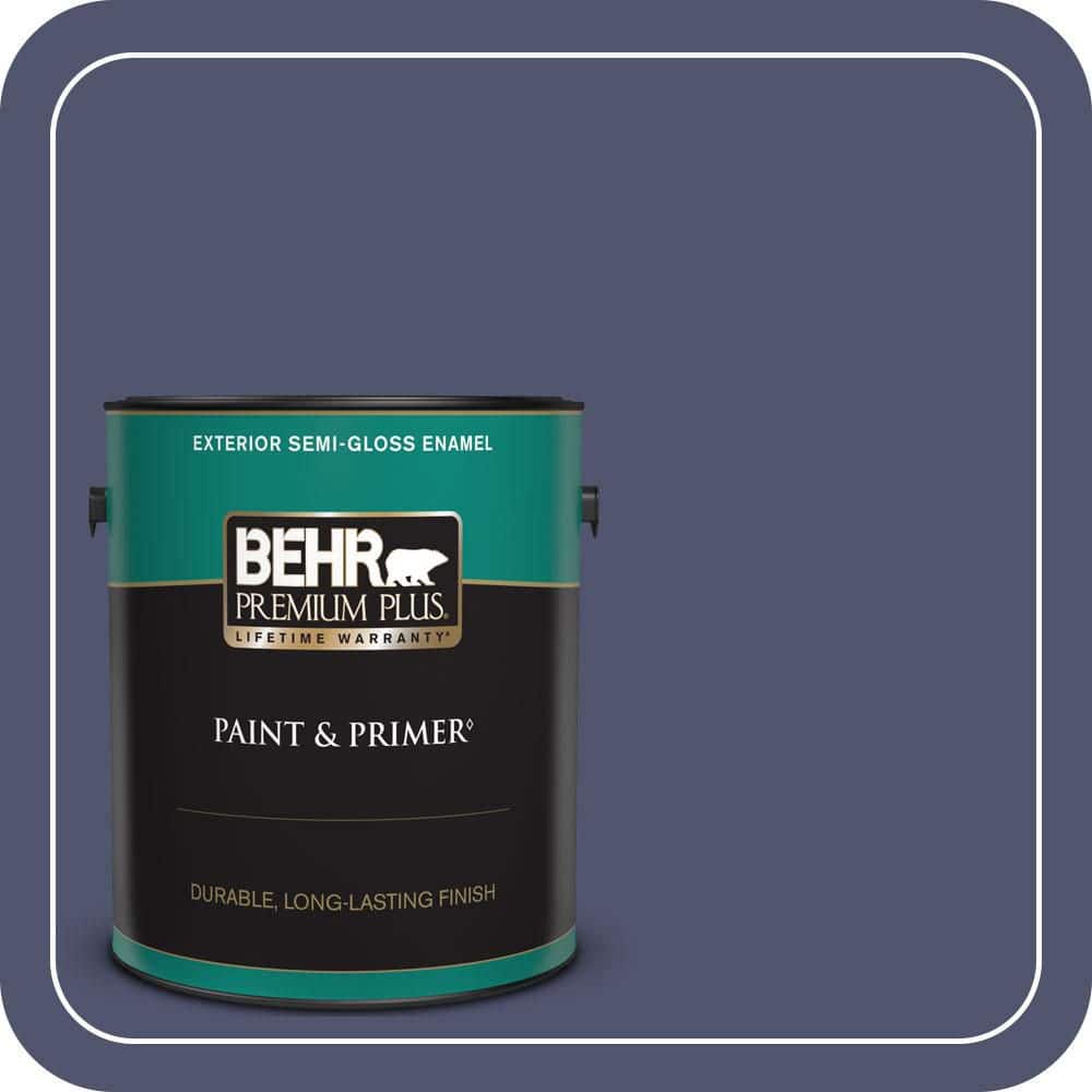 BEHR PREMIUM PLUS 1 gal. #S540-7 Bossa Nova Semi-Gloss Enamel Exterior Paint & Primer