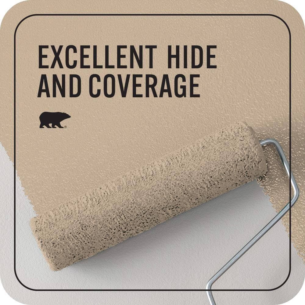 BEHR PREMIUM PLUS 1 qt. #PPU4-07 Mushroom Bisque Flat EcoMix Plant-Based Interior Paint & Primer (2)